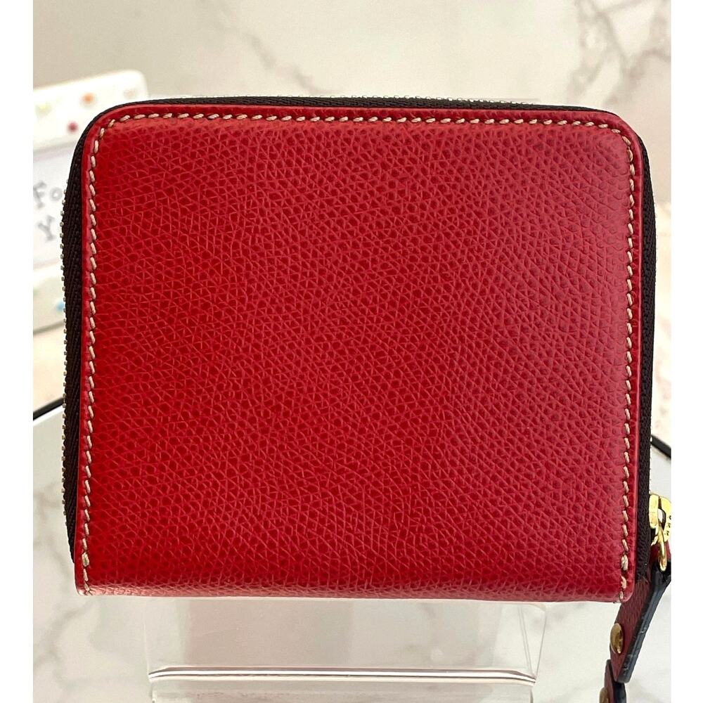 LOEWE Vibrant Red Zip Around Coin Purse / Compact Card Wallet EUC - Picture 4 of 9